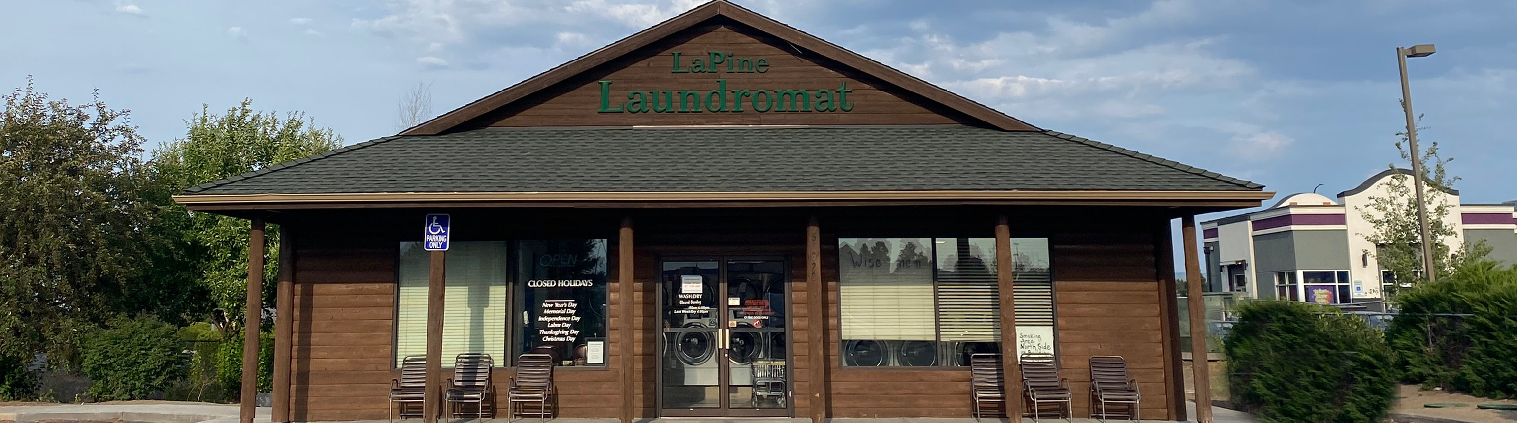 La Pine Laundromat exterior storefont